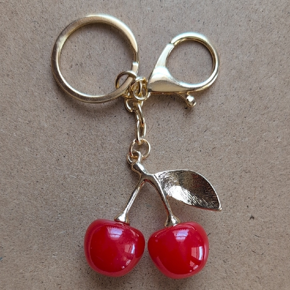🍒 Red Cherry Bag Charm Keychain